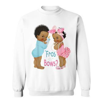 Cute Fros Or Bows Gender Reveal Baby Shower Sweatshirt - Seseable