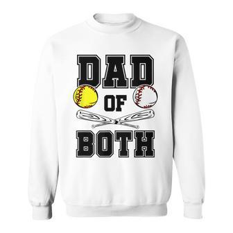 Dad Of Both Dad Of Ballers T Funny Baseball Softball Sweatshirt | Mazezy