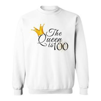 Damen 100. Geburtstag Sweatshirt - The Queen Is 100 Design für Oma & Mama - Seseable