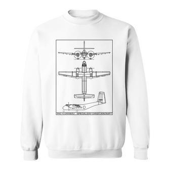 Dhc4 Caribou Cargo Aircraft Blueprint Sweatshirt | Mazezy AU