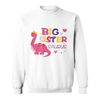 Dinosaur Big Sister Announcement Men Women Sweatshirt Graphic Print Unisex - Thegiftio UK