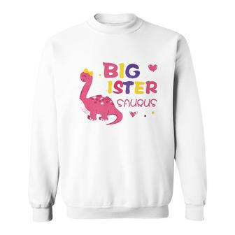 Dinosaur Big Sister Announcement V2 Men Women Sweatshirt Graphic Print Unisex - Thegiftio UK