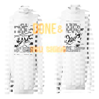 Done And Dusted Heli Skifahren Heliboarden Sweatshirt - Seseable
