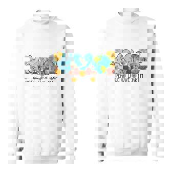 Earth Day Save Our Home Peace Love Earth Go Planet Sweatshirt | Mazezy