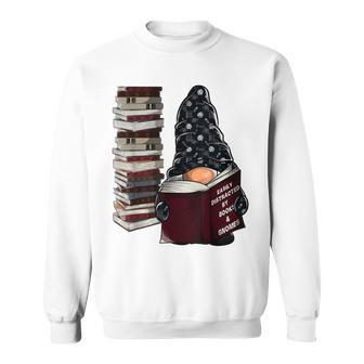 Easily Distracted By Books & Gnomes Garden Gnome Book Lover Sweatshirt | Mazezy