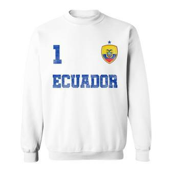 Ecuador Soccer Jersey Number One Ecuadorian Flag Futebol Fan Men Women Sweatshirt Graphic Print Unisex - Thegiftio UK