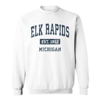 Elk Rapids Michigan Mi Vintage Athletic Sports Design Men Women Sweatshirt Graphic Print Unisex - Thegiftio UK