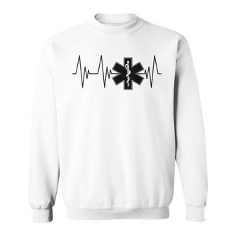 Emt Heartbeat Paramedic Ems Emergency Medical Technician Sweatshirt | Mazezy