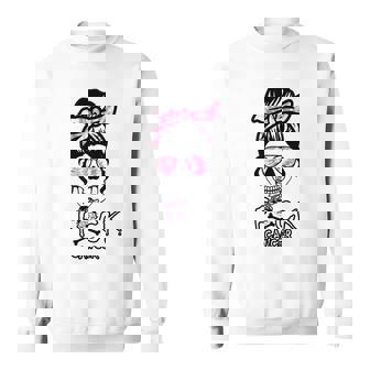 Fck Cancer Skeleton Skull Pink Sweatshirt - Thegiftio