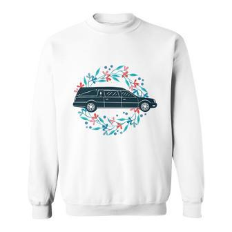 Floral Hearse Car Sweatshirt - Monsterry UK