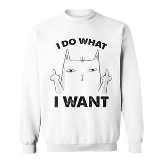 Funny Cat I Do What I Want Funny Cift Men Women Sweatshirt Graphic Print Unisex - Seseable