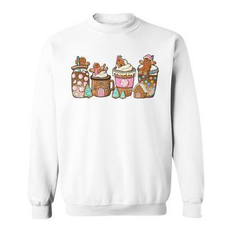 Funny Christmas Coffee Gingerbread Candy Cane Womens Men Women Sweatshirt Graphic Print Unisex - Seseable