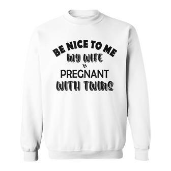 Funny Dad Pregnant Wife Twins Sweatshirt - Thegiftio UK