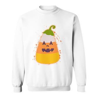 Funny Halloween Candy Corn Pumpkin Sweatshirt - Monsterry DE