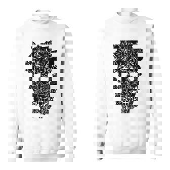 Funny Halloween Cat Skull Kitty Skeleton Costume Skull Cat Men Women Sweatshirt Graphic Print Unisex - Thegiftio