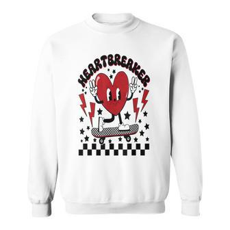 Funny Heartbreaker Skate Skateboard Valentine Sweatshirt - Seseable