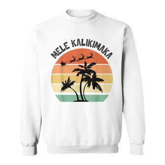 Funny Mele Kalikimaka Hawaii Palm Tree Hawaiian Christmas Men Women Sweatshirt Graphic Print Unisex - Seseable