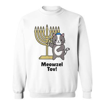 Funny Meowsel Tov Cat Lover Gifts Creative Yiddish Jewish Sweatshirt - Seseable