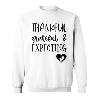 Funny Pregnancy Thanksgiving Graphic Thankful Grateful A Men Women Sweatshirt Graphic Print Unisex - Seseable