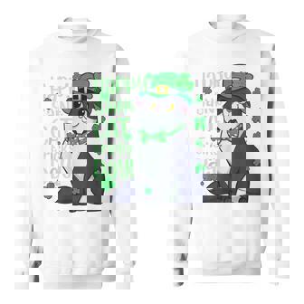 Funny St Patricks Day Happy St Cat Tricks Day Sweatshirt | Mazezy