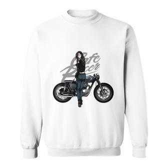 Girl With Vintage Car Sweatshirt - Monsterry