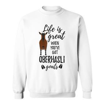Goat Lovers Stuff Meme | Pet Animal Pun Funny Oberhasli Goat Men Women Sweatshirt Graphic Print Unisex - Seseable