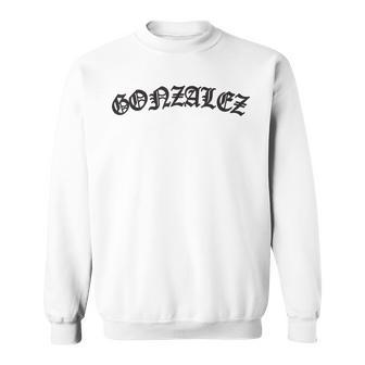 Gonzalez Old English Arched White Men Women Sweatshirt Graphic Print Unisex - Thegiftio UK