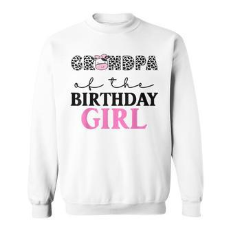Grandpa Of The Birthday Girl Farm Cow Themed Family Matching Sweatshirt | Mazezy