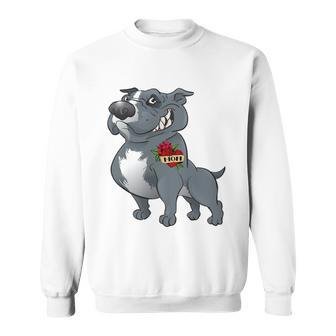 Grey Pitbull I Love Mom Sweatshirt - Monsterry AU