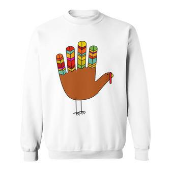 Hand Turkey Thanksgiving Day Sweatshirt - Monsterry