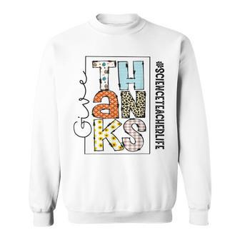 Happy Hallothanksmas Science Teacher Life Thanksgiving Sweatshirt - Thegiftio UK
