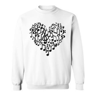 Heart Shape Musical Notes Tie Dye Funny Valentines Day 2023 Sweatshirt - Seseable