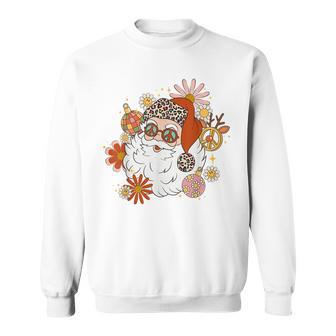 Hippie Santa Peace Christmas Vintage Xmas Holiday Retro Men Women Sweatshirt Graphic Print Unisex - Thegiftio UK
