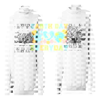 Hope Love Earth Earth Day Everyday Retro Environmental Vintage Sweatshirt | Mazezy