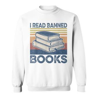 I Read Banned Books Week Librarian Freedom Reader Nerd Men Sweatshirt | Mazezy