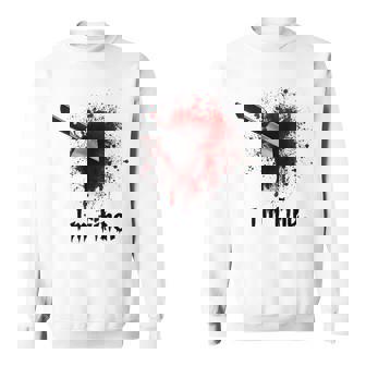 Im Fine - Spooky Creepy Knife Blood Halloween Men Women Sweatshirt Graphic Print Unisex - Thegiftio