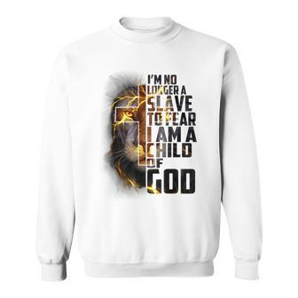 Im No Longer A Slave To Fear Im Believe In God Christian Men Women Sweatshirt Graphic Print Unisex - Seseable