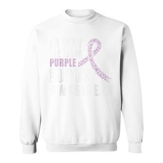 In May We Wear Purple Lupus Awareness Month Funny Purple Sweatshirt | Mazezy