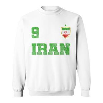 Iran Soccer Jersey Number Nine Iranian Futebol Fan Flag Men Women Sweatshirt Graphic Print Unisex - Thegiftio UK