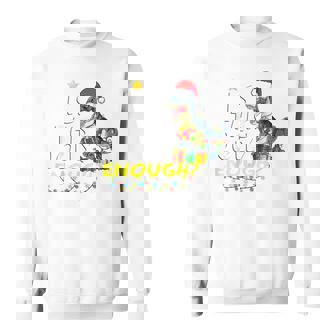 Is This Jolly Enough Dinosaur T-Rex Chirstmas Tree Light Men Women Sweatshirt Graphic Print Unisex - Thegiftio