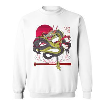 Japan Traditional Japanese Retro Tattoo Dragon Graphic Sweatshirt - Thegiftio UK
