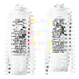 June Girl I Am Who I Am I Have Tatoos Pretty Eyes Thick Thighs And Cuss Too Much I Am Living My Best Life Your Approval Isn’T Need Sweatshirt | Seseable CA
