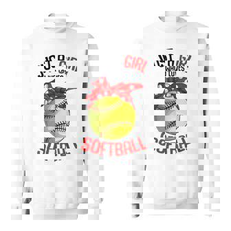 Just A Girl Who Loves Softball Girls Sweatshirt | Mazezy