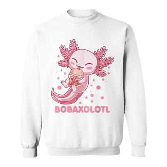 Kawaii Axolotl Bobaxolotl Boba Tea Bubble Milk Anime Men Women Sweatshirt Graphic Print Unisex - Seseable