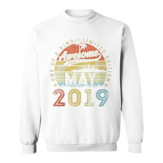 Kids 4 Year Old Awesome Since May 2019 4Th Birthday Sweatshirt - Seseable