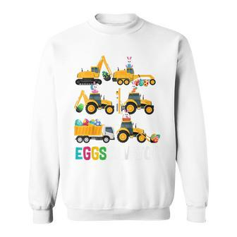 Kids Eggscavator Happy Easter Funny Excavator Hunting Egg Kids Sweatshirt | Mazezy