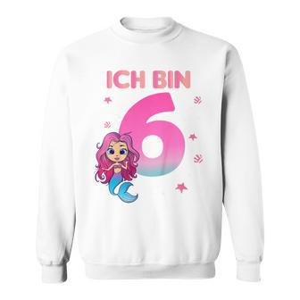 Kinder 6 Geburtstag Mädchen Meerjungfrau Nixe Ich Bin 6 Jahre Sweatshirt - Seseable