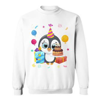 Kinder Pinguin-Party 9. Geburtstag Sweatshirt, Pinguin Mottoparty Outfit - Seseable