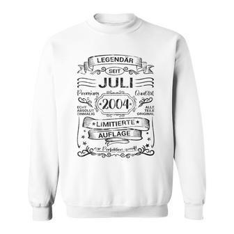 Legendär Seit Juli 2004 Volljährig 18 Geburtstag Retro Sweatshirt - Seseable