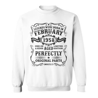Legenden Februar 1958 Geburtstag Sweatshirt, Vintage 65 Mann - Seseable